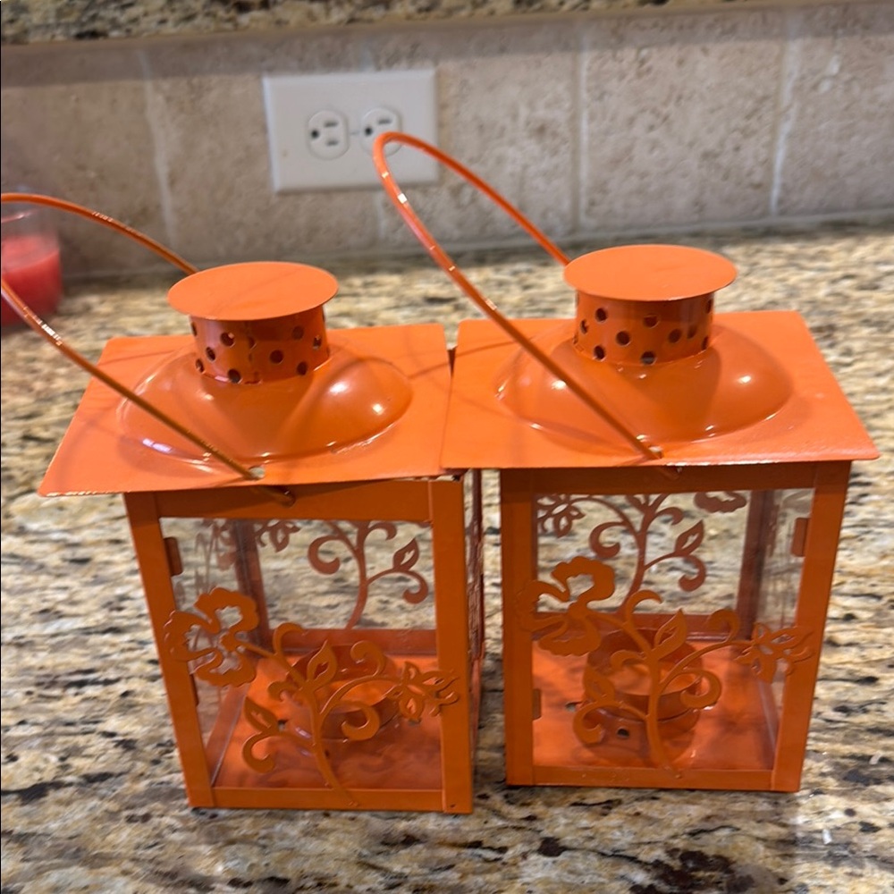 Orange Decorative Lantern Set of 2